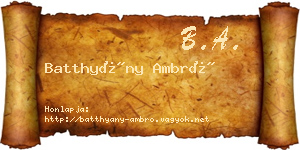 Batthyány Ambró névjegykártya